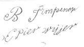 De handtekeningen van het bruidspaar Timpener-Pierweijer onder hun trouwakte